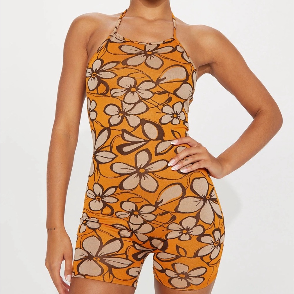 Floral Halter Neck Romper